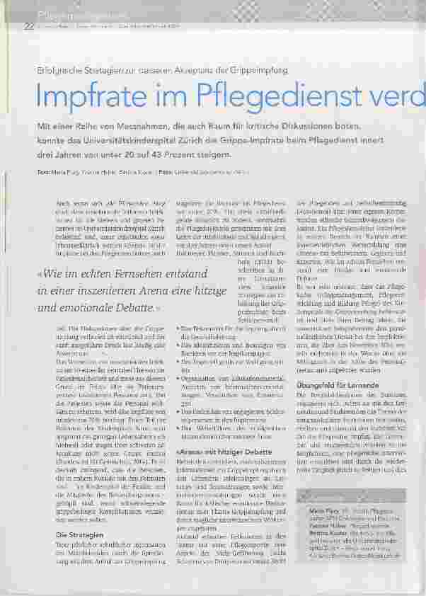 Vorschauseite 1: Impfrate im Pflegedienst verdoppelt