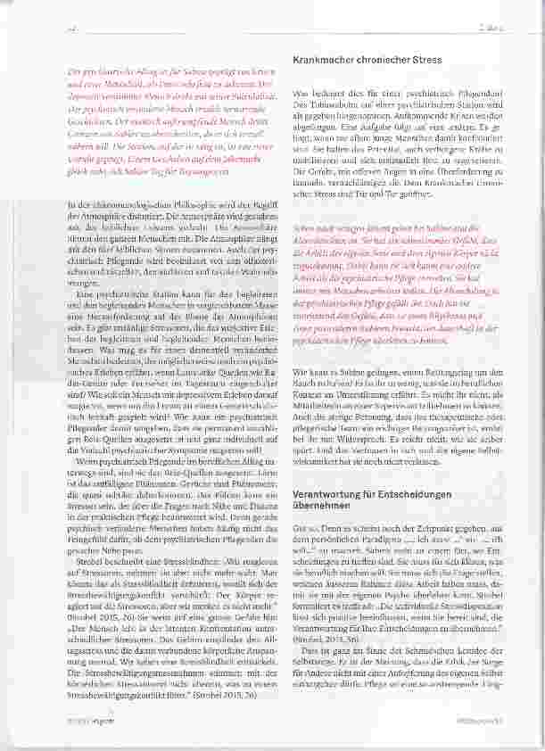 Vorschauseite 2: Masshalten und Balance Möglichkeiten einer gelingenden Selbstsorge aus Sicht eines psychiatrisch Pflegenden