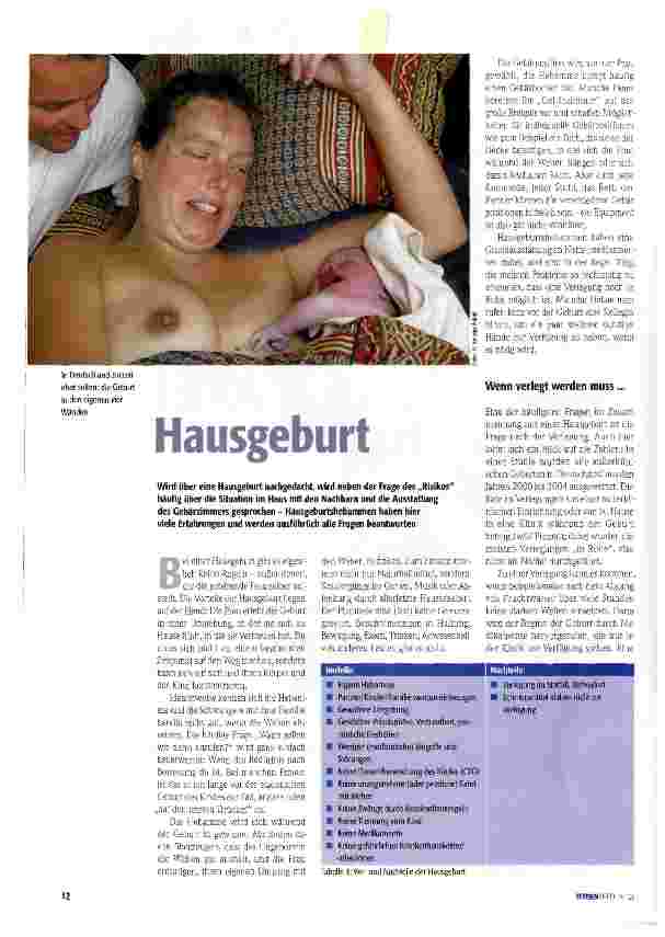 Vorschauseite 1: Hausgeburt