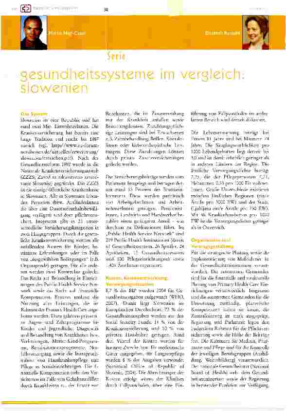 Vorschauseite 1: Gesundheitssysteme im Vergleich: Slowenien