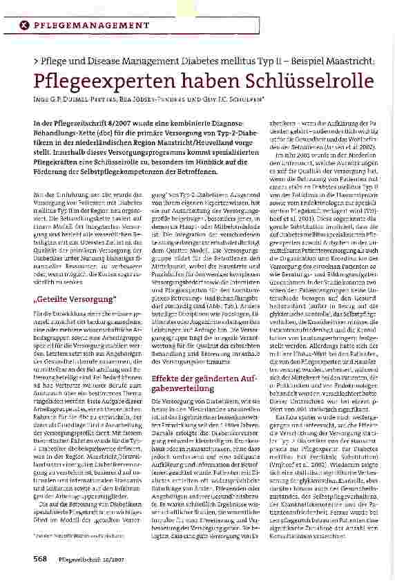 Vorschauseite 1: Pflegeexperten haben Schlüsselrolle