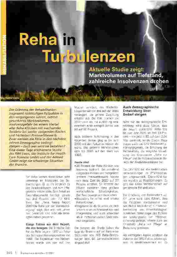 Vorschauseite 1: Reha in Turbulenzen