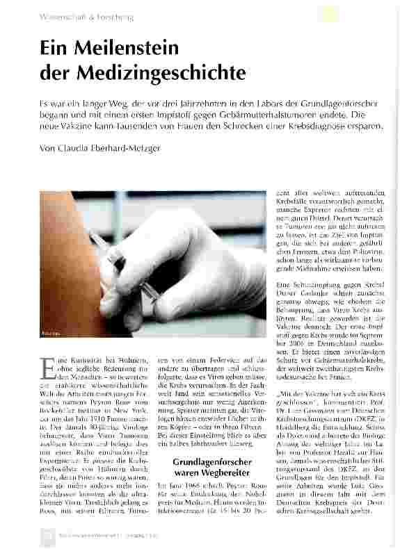 Vorschauseite 1: Ein Meilenstein der Medizingeschichte