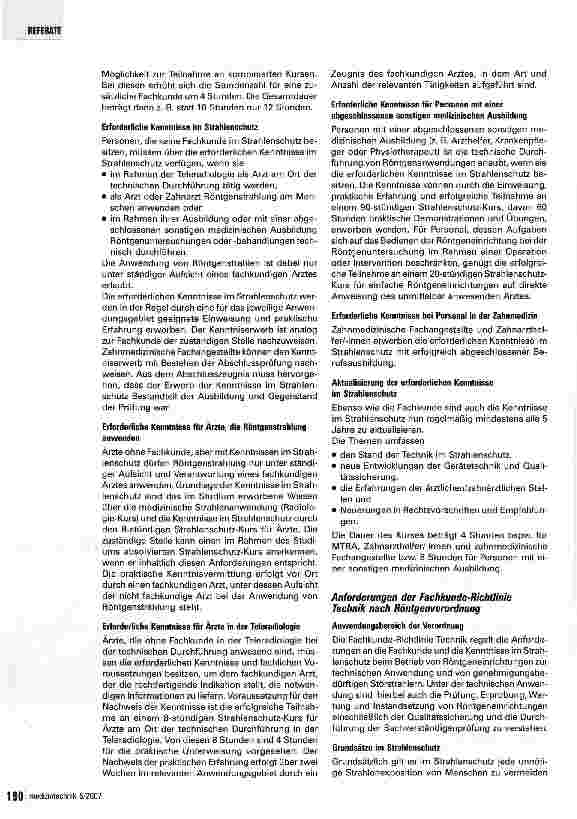 Vorschauseite 4: Fachkunde-Anforderungen bei der Anwendung von Röntgenstrahlung