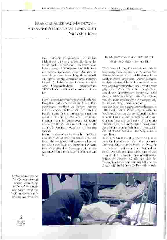 Vorschauseite 1: Krankenhäuser wie Magneten-Attraktive Arbeitsplätze ziehen gute Mitarbeiter an