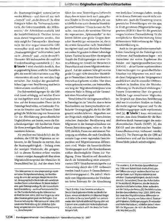 Vorschauseite 3: Migrationssensible Datenerhebung für die Gesundheitsberichterstattung