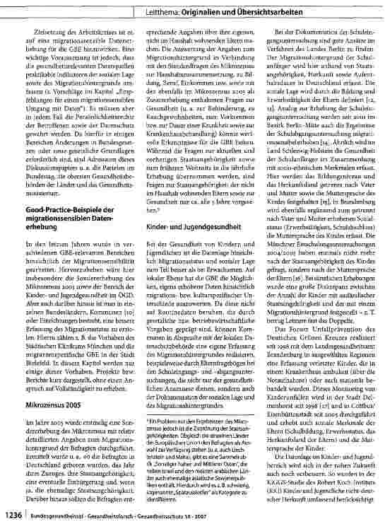Vorschauseite 5: Migrationssensible Datenerhebung für die Gesundheitsberichterstattung