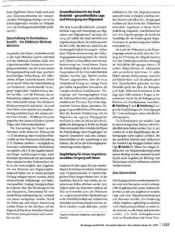 Vorschauseite 6: Migrationssensible Datenerhebung für die Gesundheitsberichterstattung