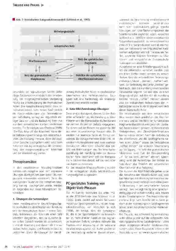 Vorschauseite 3: Mapping-Therapie und PC-gestütztes Training von Objekt-Verb-Phrasen - eine komparative Studie