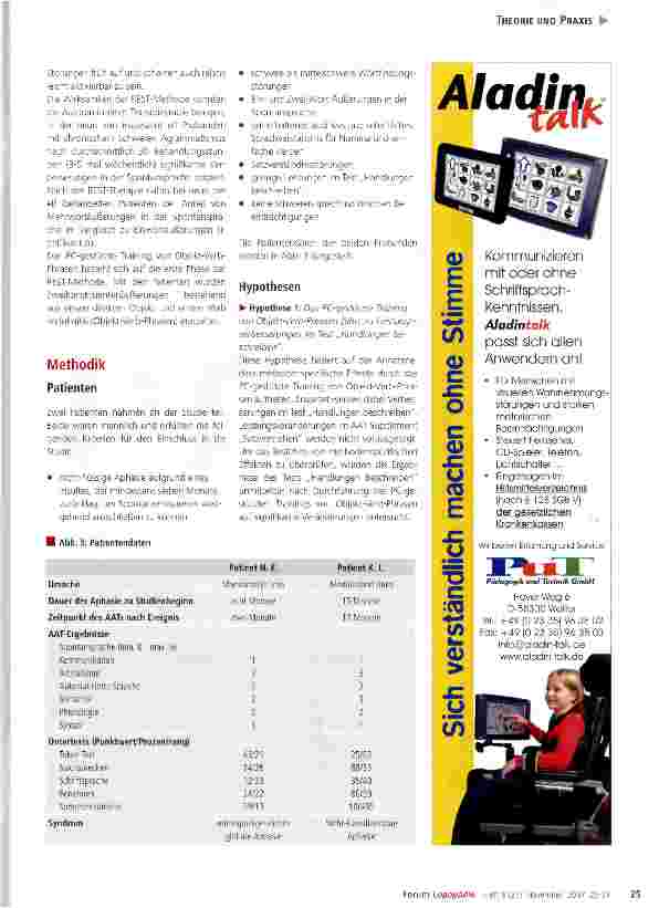 Vorschauseite 4: Mapping-Therapie und PC-gestütztes Training von Objekt-Verb-Phrasen - eine komparative Studie