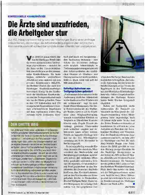 Vorschauseite 1: Die Arzte sind unzufrieden, die Arbeitgeber stur