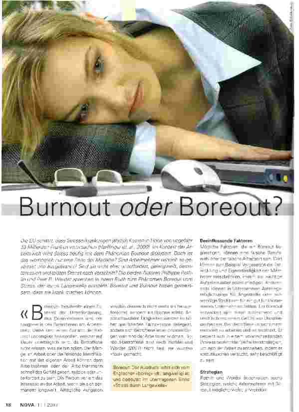 Vorschauseite 1: Burnout oder Boreout?