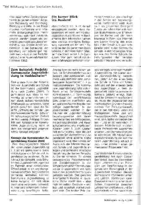 Vorschauseite 6: Der Bildungsaspekt im Arbeitsfeld Jugendhilfe und Schule