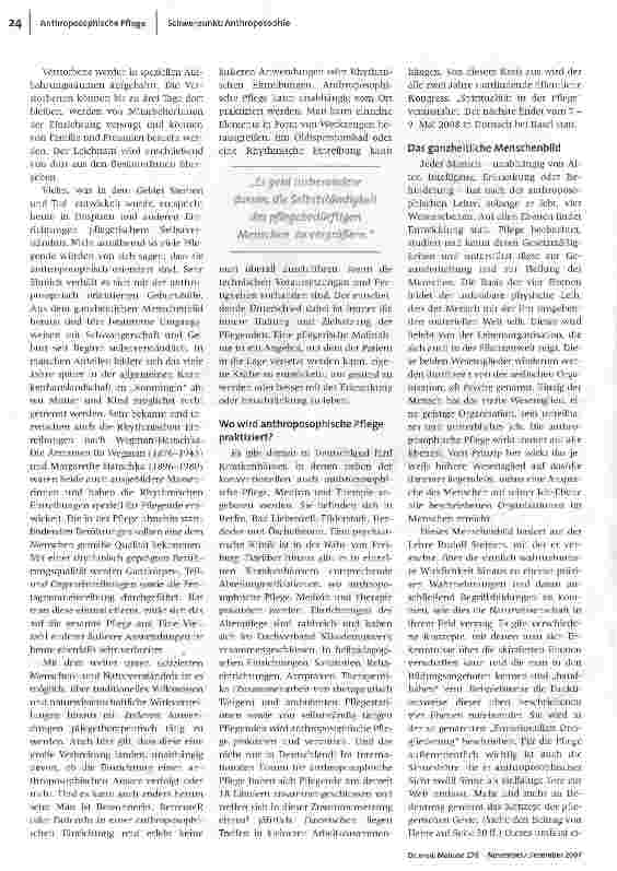 Vorschauseite 2: Anthroposophische Pflege