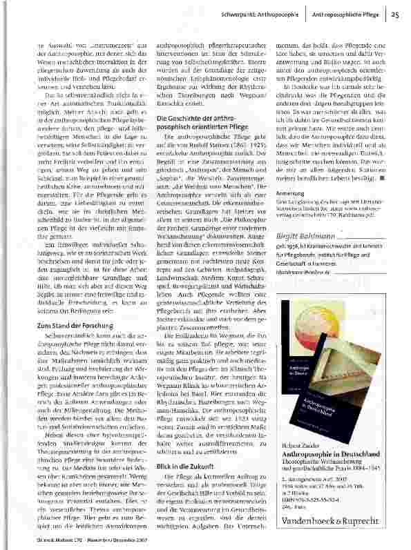 Vorschauseite 3: Anthroposophische Pflege