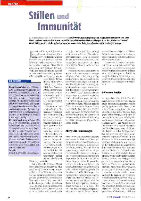 Vorschauseite 1: Stillen und Immunität