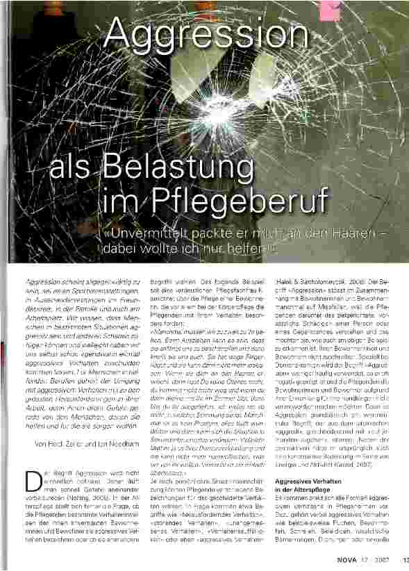 Vorschauseite 1: Aggression als Belastung im Pflegeberuf