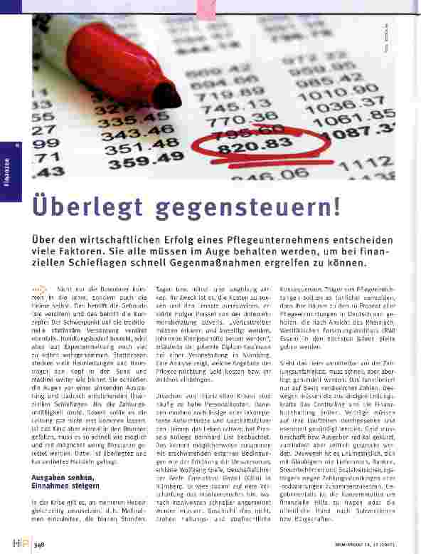 Vorschauseite 1: Überlegt gegensteuern!