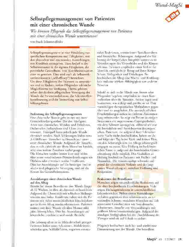 Vorschauseite 1: Selbstpflegemanagement von Patienten mit einer chronischen Wunde