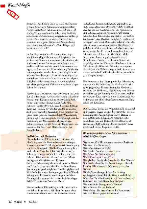 Vorschauseite 2: Selbstpflegemanagement von Patienten mit einer chronischen Wunde
