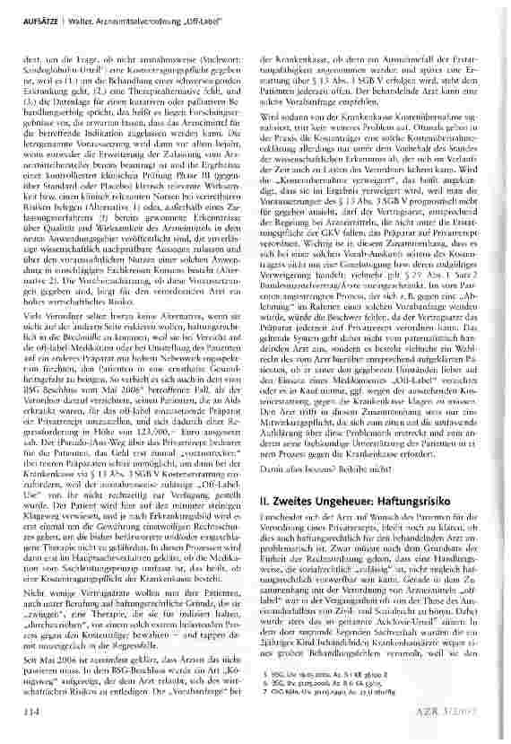 Vorschauseite 2: Arzneimittelverordnung Off-Label Vertragsärzte zwischen Skylla und Charybdis