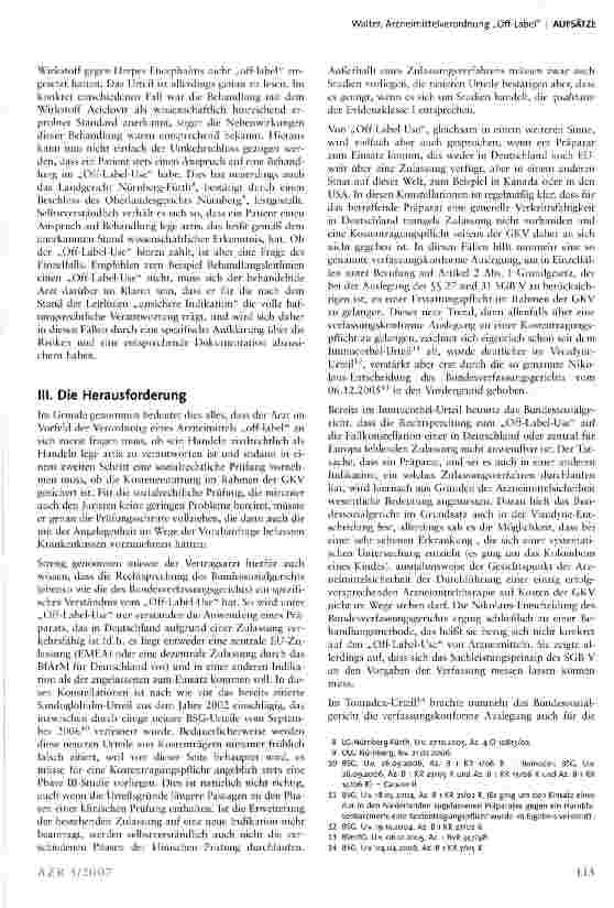 Vorschauseite 3: Arzneimittelverordnung Off-Label Vertragsärzte zwischen Skylla und Charybdis