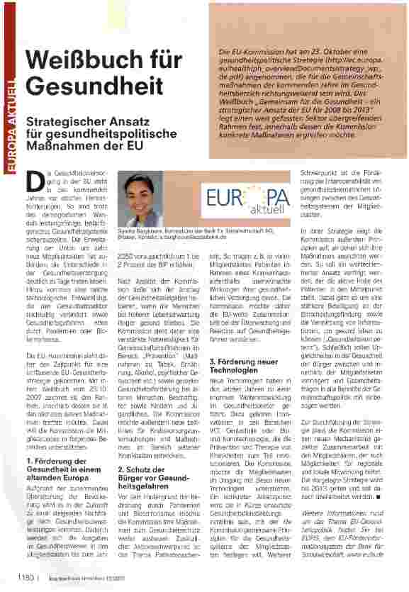 Vorschauseite 1: Weißbuch für Gesundheit
