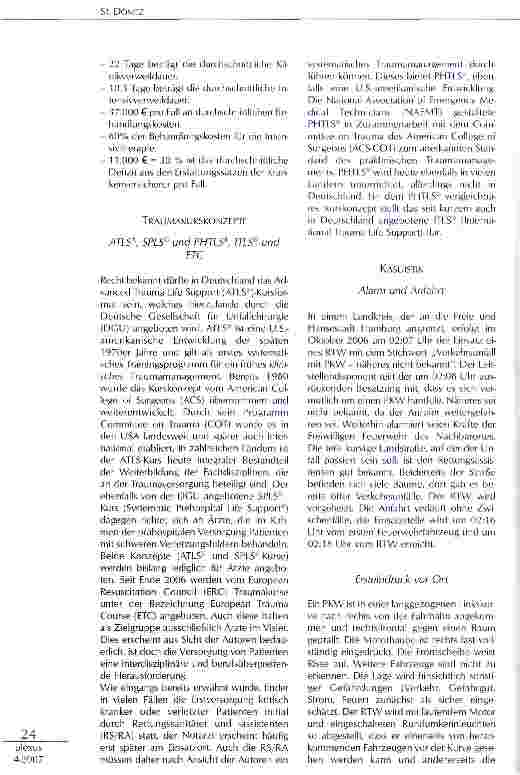 Vorschauseite 2: Präklinische und klinische Versorgung schwerverletzter Patienten aus Sicht von Rettungsassistenten und Anästhesiepflegepersonal