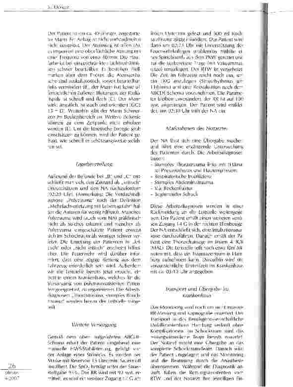 Vorschauseite 4: Präklinische und klinische Versorgung schwerverletzter Patienten aus Sicht von Rettungsassistenten und Anästhesiepflegepersonal