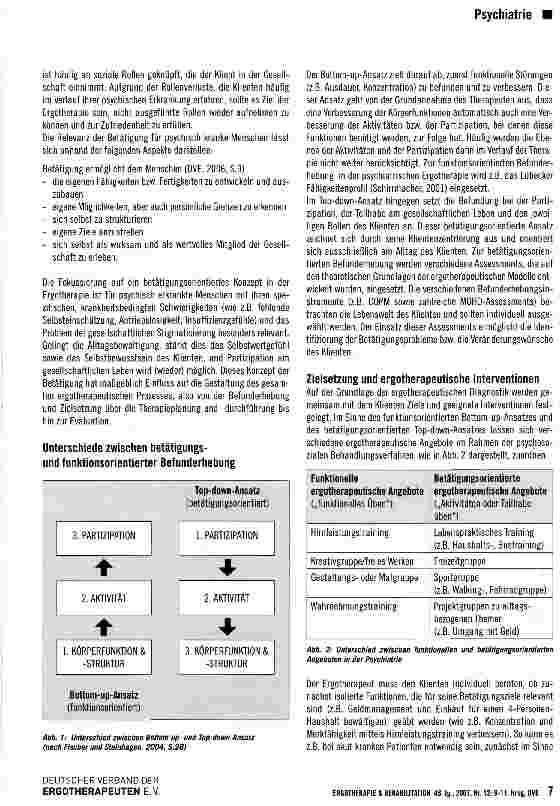 Vorschauseite 2: Wie kommt der Alltag in die Therapie?