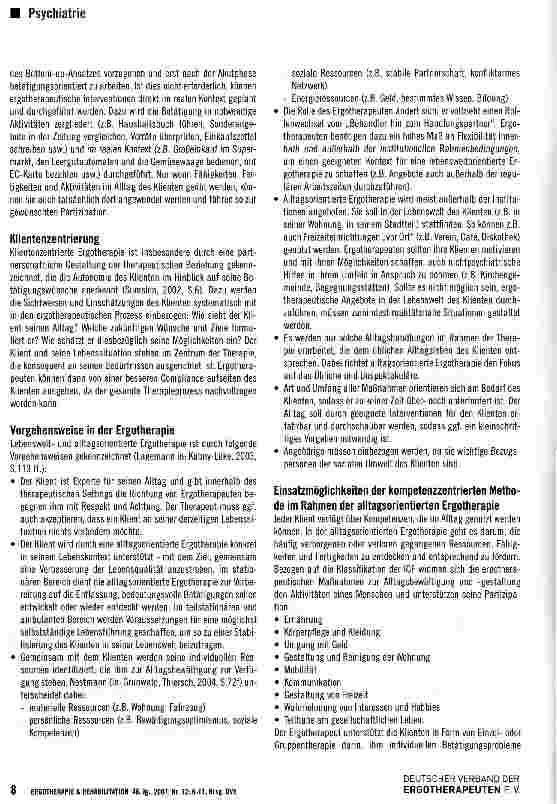 Vorschauseite 3: Wie kommt der Alltag in die Therapie?