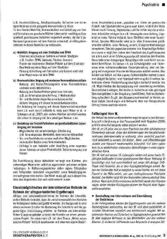 Vorschauseite 4: Wie kommt der Alltag in die Therapie?
