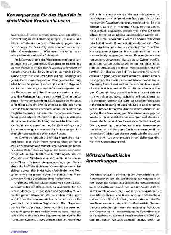 Vorschauseite 4: Diakonie und Ökonomie