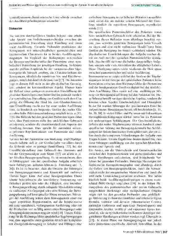 Vorschauseite 6: Pantomime von Werkzeuggebrauch versus reale Ausführung bei Apraxie: Kinematische Analysen
