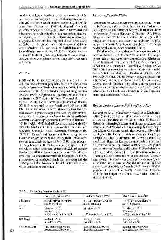 Vorschauseite 3: Kinder und Jugendliche als pflegende Angehörige: Wer sie sind und was sie leisten. Eine internationale Literaturstudie (1990-2006)