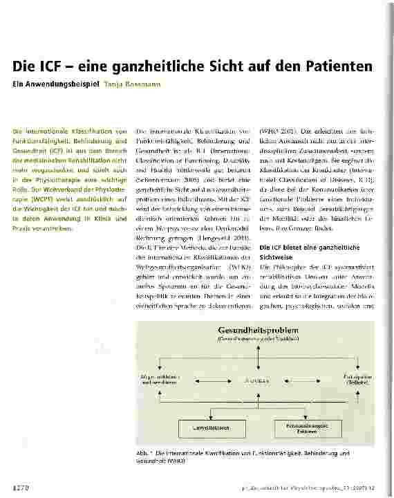 Vorschauseite 1: Die ICF - eine ganzheitliche Sicht auf den Patienten