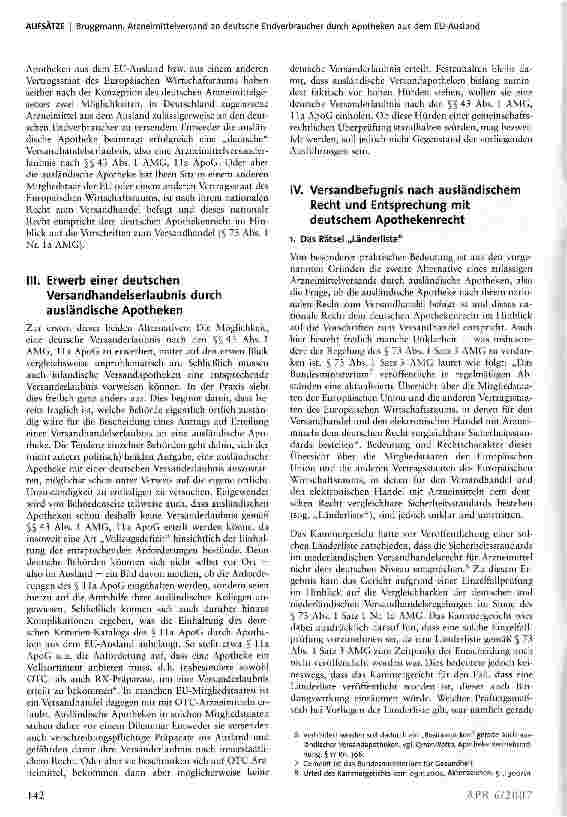 Vorschauseite 2: Arzneimittelversand an deutsche Endverbraucher durch Apotheken aus dem EU-Ausland