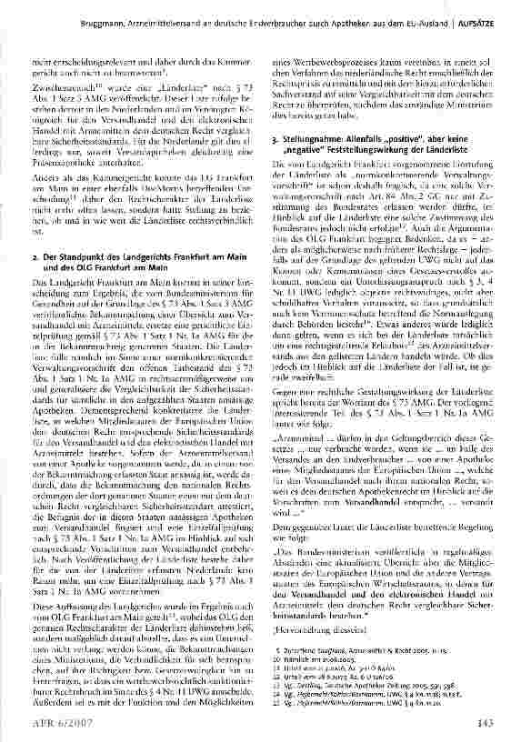 Vorschauseite 3: Arzneimittelversand an deutsche Endverbraucher durch Apotheken aus dem EU-Ausland