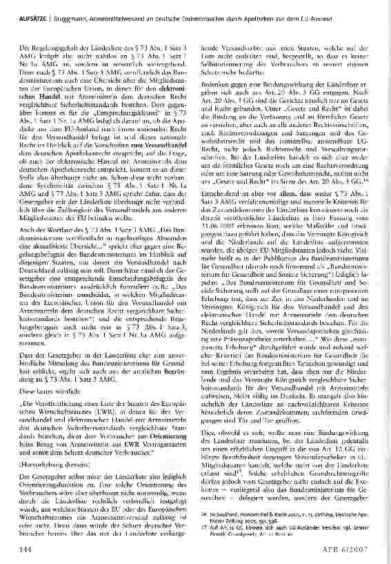 Vorschauseite 4: Arzneimittelversand an deutsche Endverbraucher durch Apotheken aus dem EU-Ausland