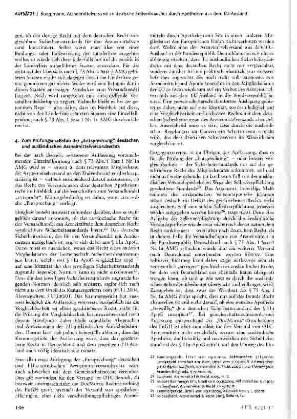 Vorschauseite 6: Arzneimittelversand an deutsche Endverbraucher durch Apotheken aus dem EU-Ausland