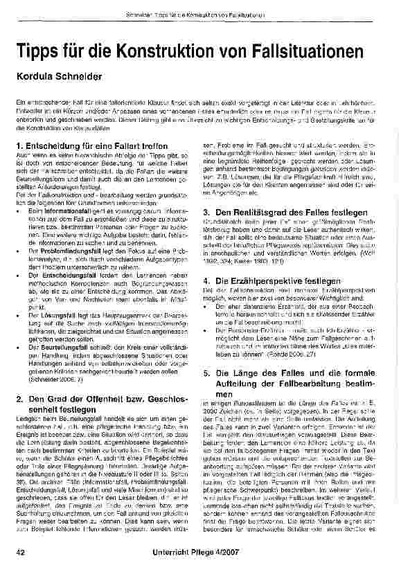 Vorschauseite 1: Tipps für die Konstruktion von Fallsituationen