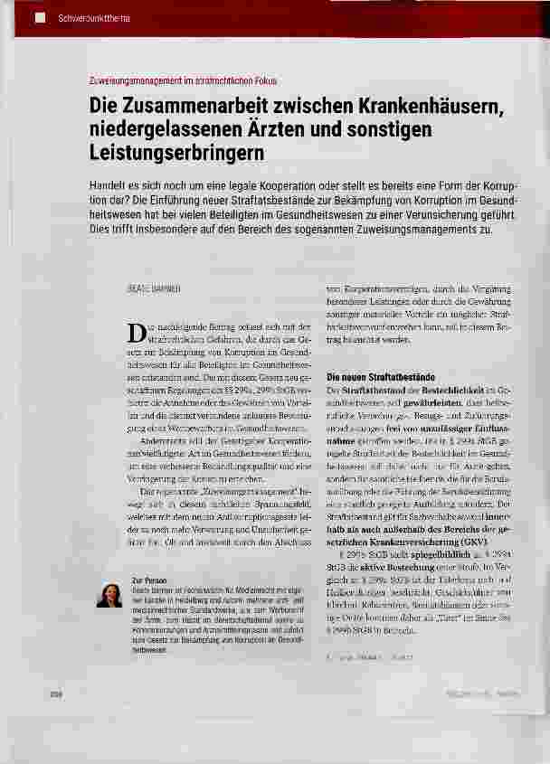 Vorschauseite 1: Die Zusammenarbeit zwischen Krankenhäusern, niedergelassenen Ärzten und sonstigen Leistungserbringern