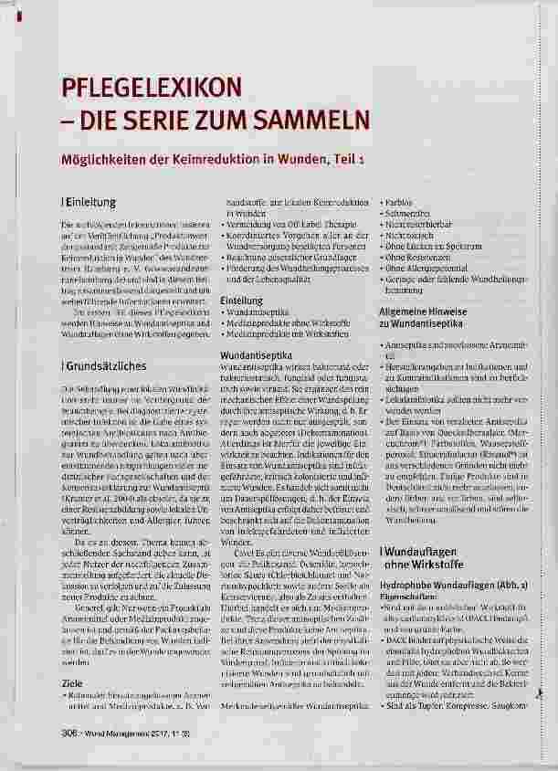 Vorschauseite 1: Möglichkeiten der Keimreduktion in Wunden, Teil 1
