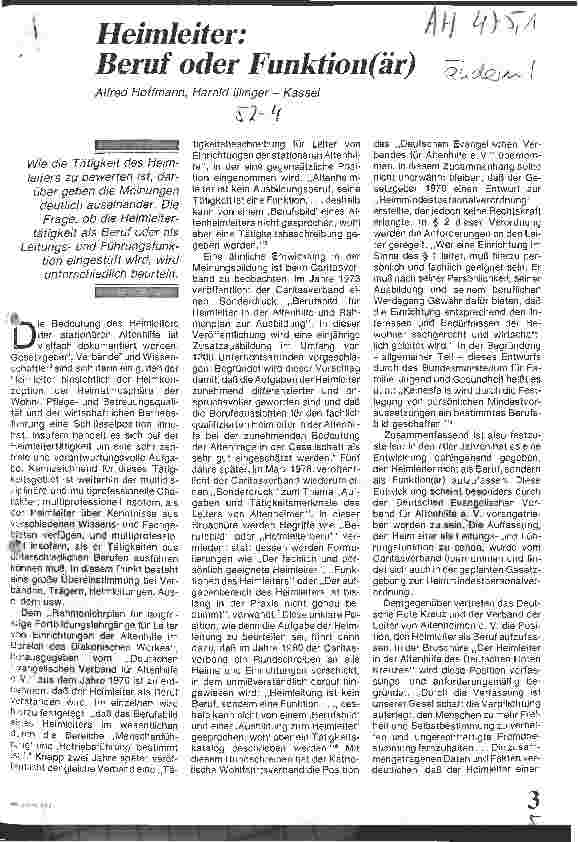 Vorschauseite 1: Heimleiter: Beruf oder Funktion(är)