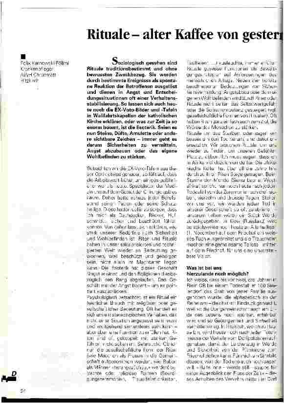 Vorschauseite 1: Rituale - alter Kaffee von gestern oder Chancen für morgen?