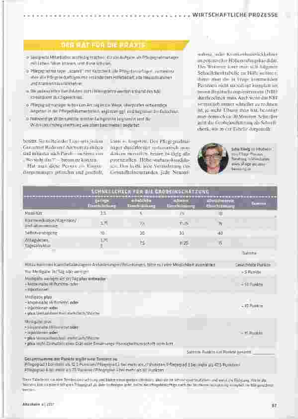 Vorschauseite 2: Ein Pflegegradmanagement ist gefordert