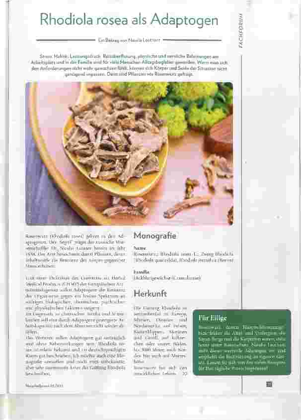 Vorschauseite 1: Rhodiola rosea als Adaptogen
