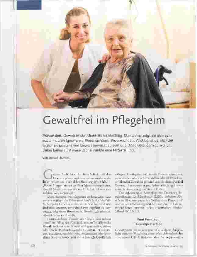 Vorschauseite 1: Gewaltfrei im Pflegeheim
