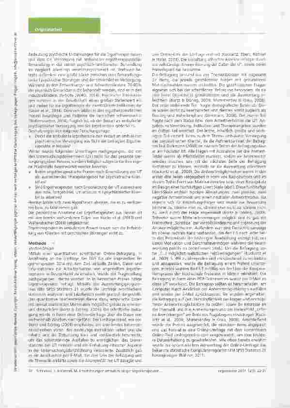 Vorschauseite 3: Einschätzungen ambulant tätiger Ergotherapeuten zum Bedarf an Ergotherapie in der ambulanten psychiatrischen Versorgung in Hessen