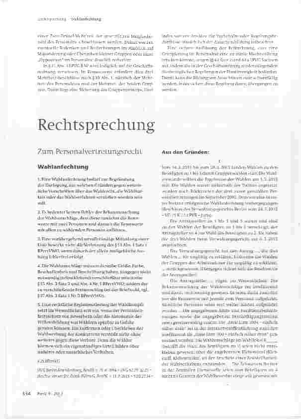 Vorschauseite 1: Zum Personalvertretungsrecht